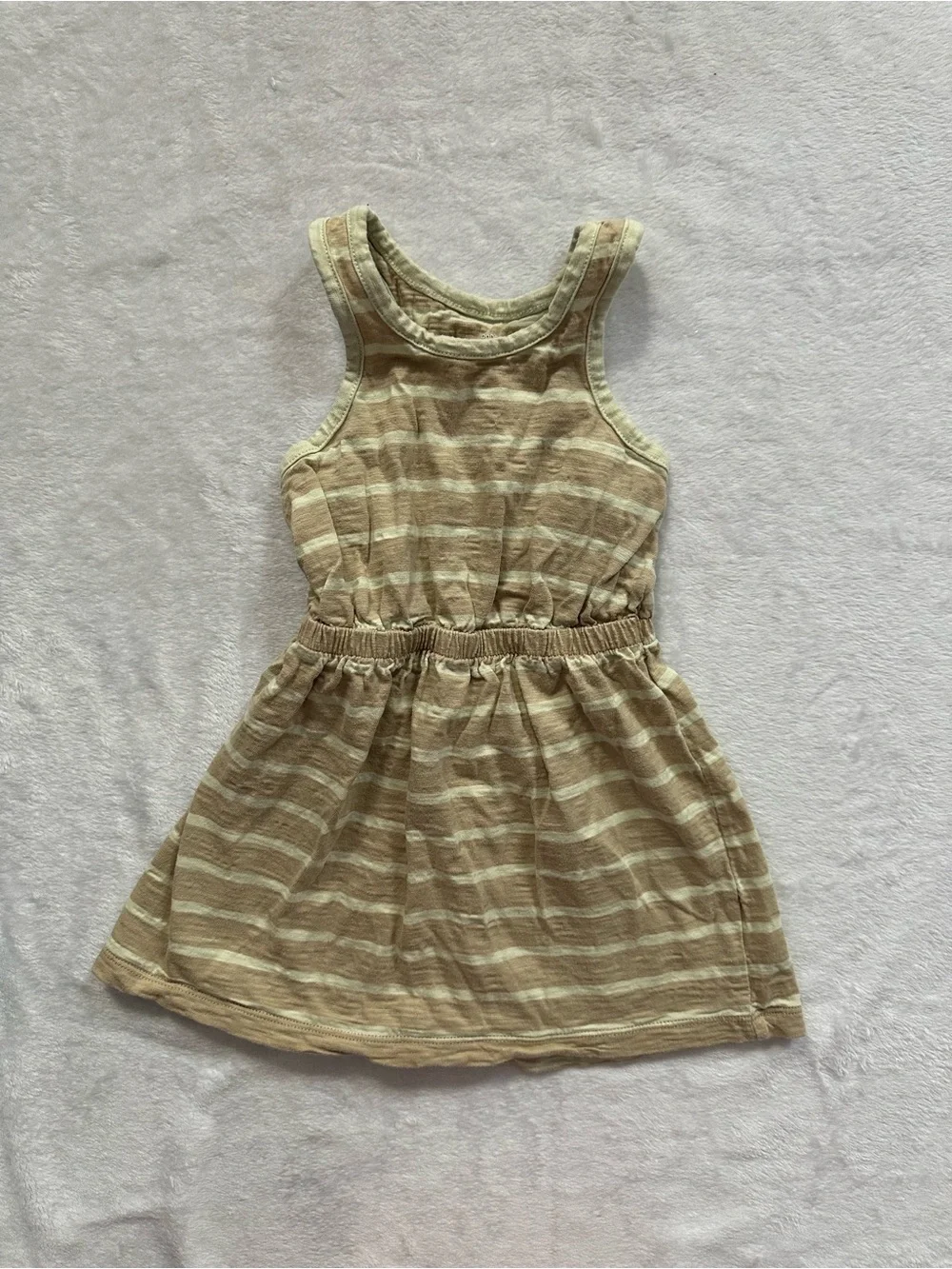 Baby Gap Striped Sleeveless Tank Dress New Sand Beige Toddler Girls Size 2T